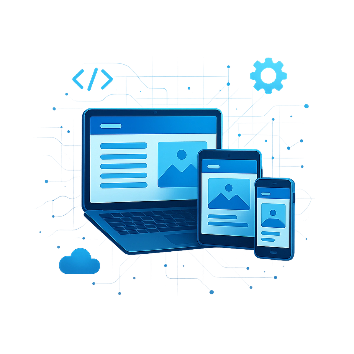 Web design team working with tablet and laptops